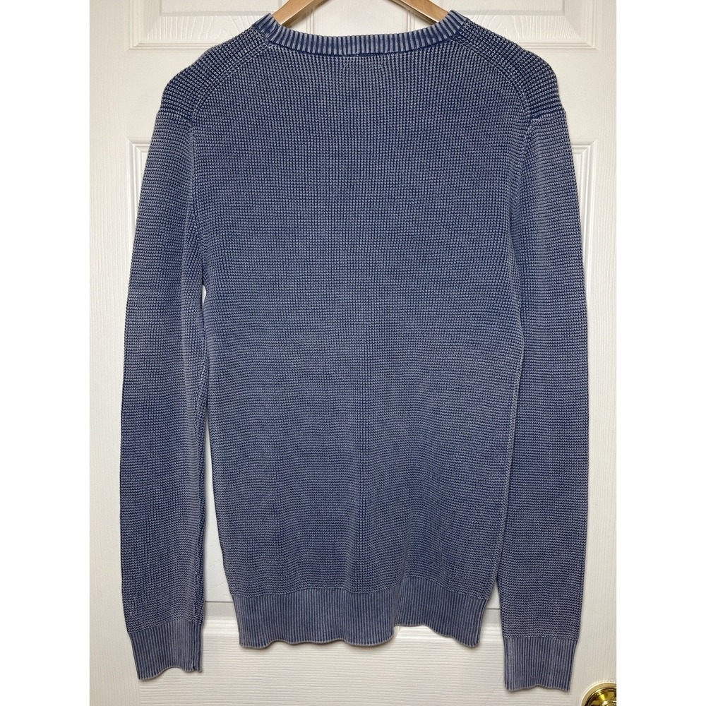 ROWM Sweater Womens S Small Textured Knit Pullover Fisherman 100% Cotton Blue - Picture 3 of 9